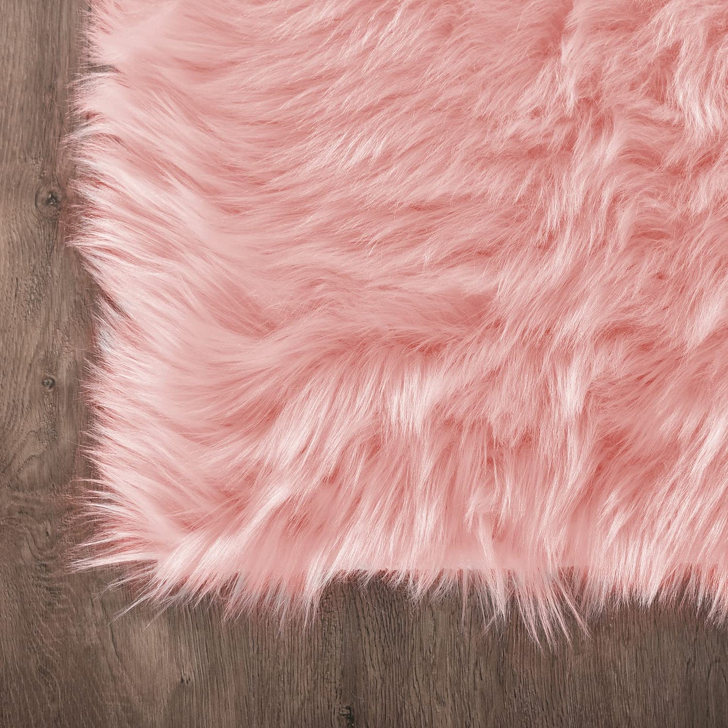 Latepis Pink Runner Faux Sheepskin Fur Rugs 2X5 Fluffy Rug for Bedroom Cute Furry Shag Fuzzy Rug for Girls Room Dorm Luxury Room Decor