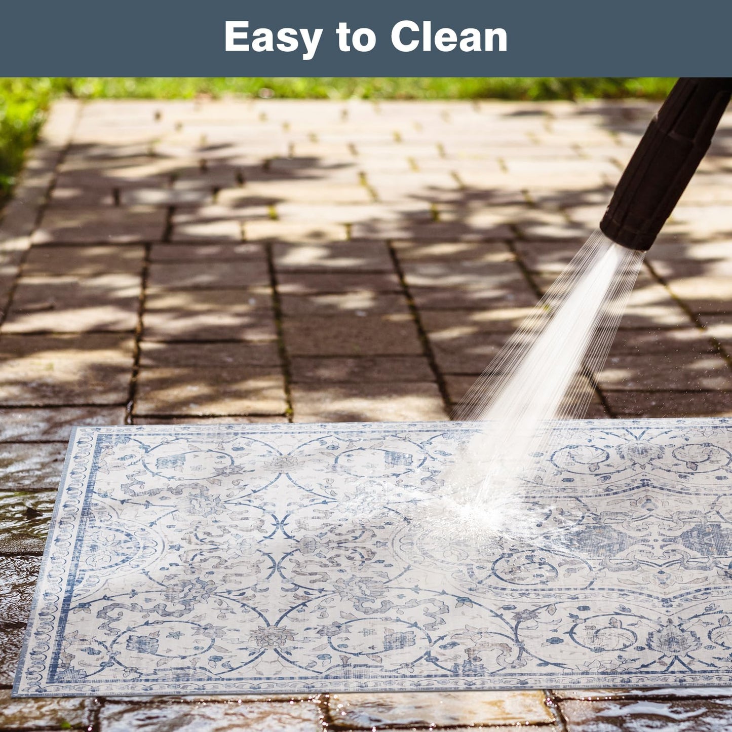 KEYDOL 5x7 Premium PVC Floor Mat, Waterproof Vinyl Rug & Plastic Floor Protector for Kitchen Table, Dining Room, Non-Slip Indoor Outdoor Use, Large Area Cover, Safe for Hardwood Floors