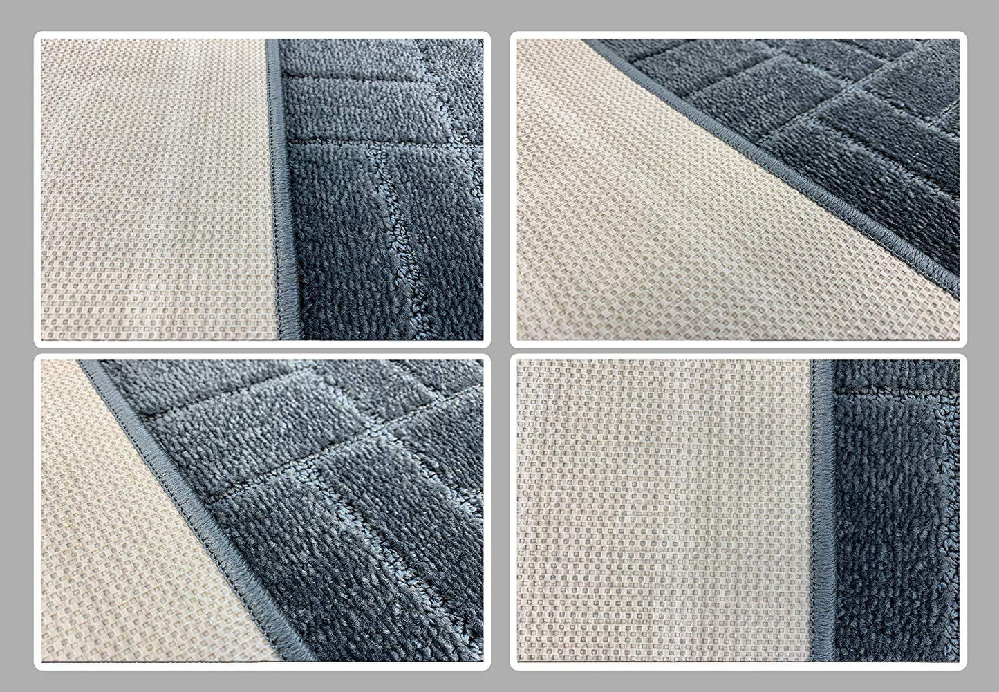6 FT Long Non-Slip Washable Carpet Runner Rug with Rubber Backing, Custom Floor Mat for Kitchen Hallway Stairs Bedroom Bathroom Entry, Bricks Anthracite Grey, Your Choice of Length, (26" X 6')