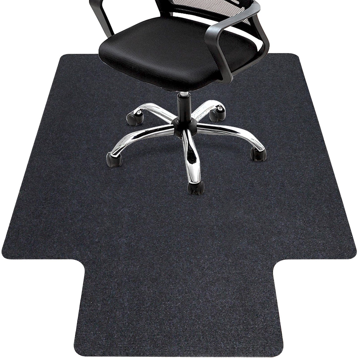 HomeMall Hardwood and Tile Floor Office Chair Mat, 48" x 36" Computer Gaming Rolling Chair Mat, Non-Slip Low-Pile Floor Protector, Under Desk Mat for Rolling Chair, Black Lip