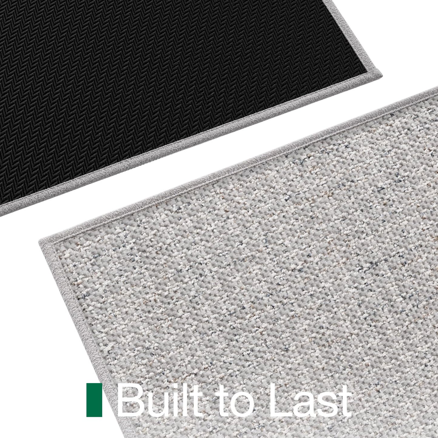 LUMI Thin Indoor Door Mat 17''x30'', Traps Dirt and Moisture, Non-Slip Rubber Backing Mats, Modern Inside Doormat for Home Entrance, Entryway, Patio & Porch, Light Gray