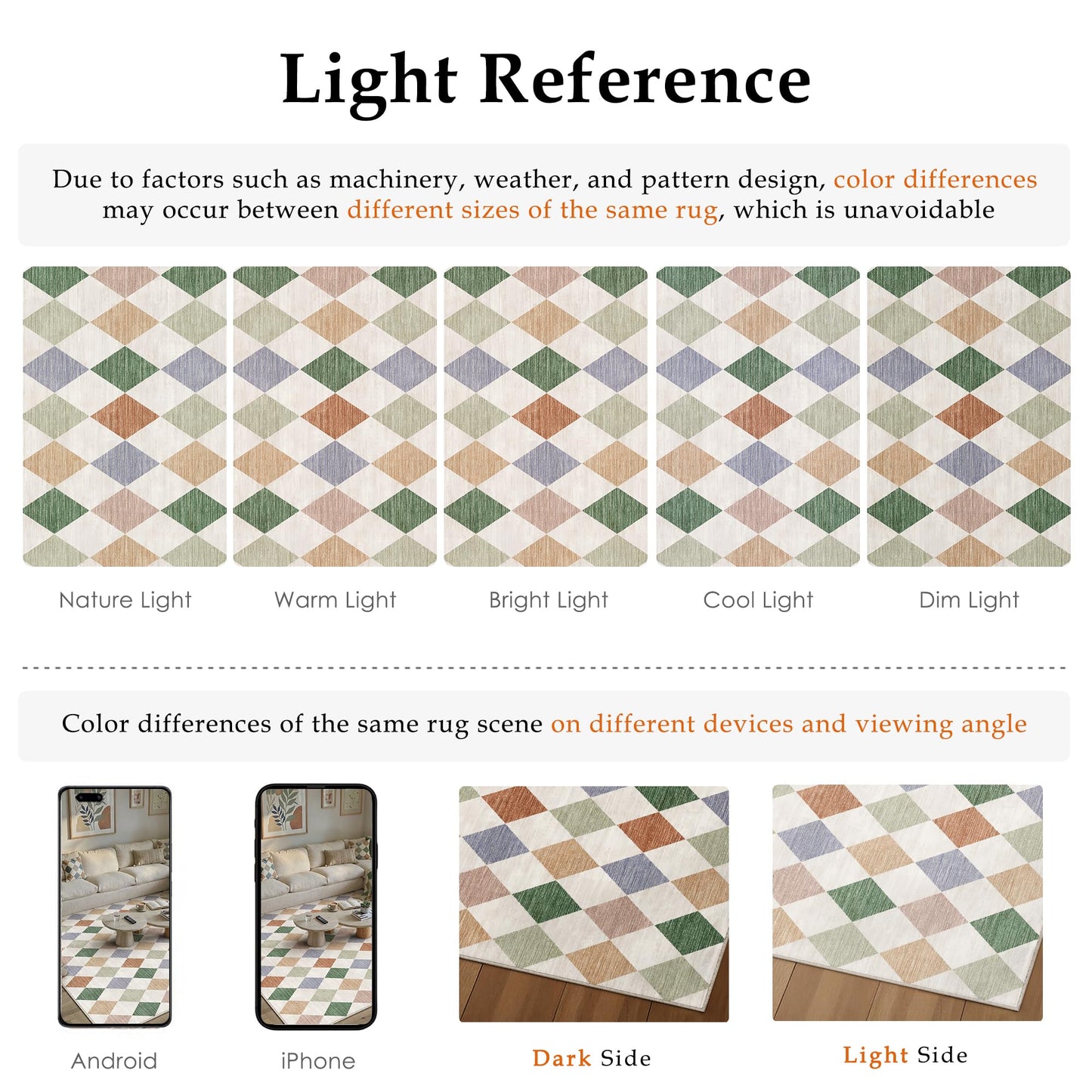 WondRg 8x10 Checkered Washable Area Rug for Living Room Bedroom Colorful Soft Modern Non Slip Large Throw Rug Lightweight Low Pile Neutral Carpet Dining Room Office Classroom Nursery Playroom