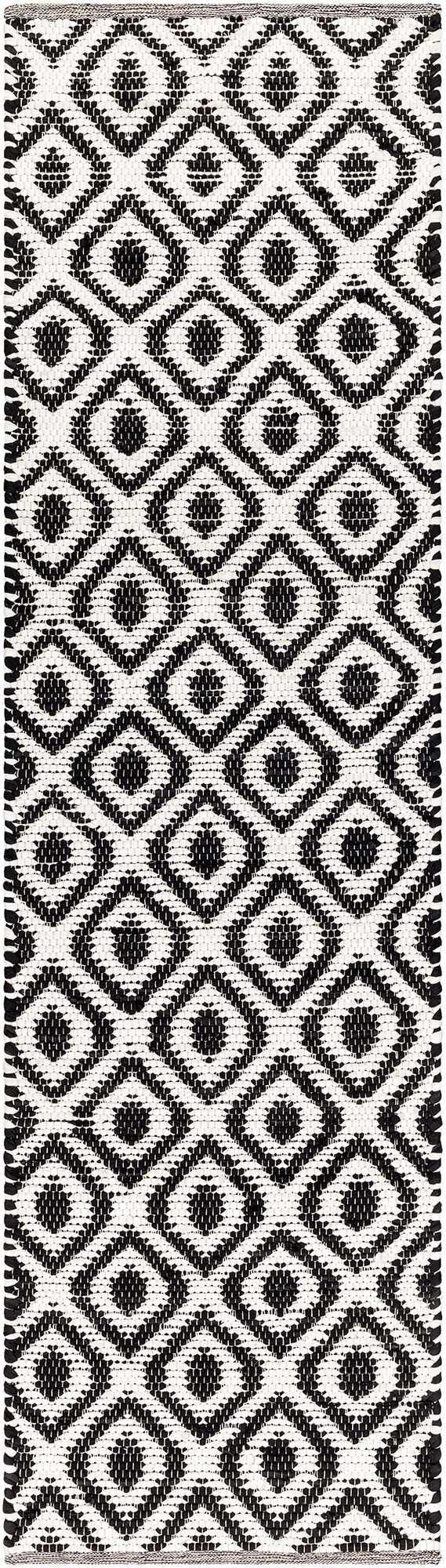 Hauteloom Nautilus Recycled Material Area Rug - Geometric Diamond Trellis Medallion - Contemporary Modern Tribal Minimalist Moroccan - Rose Cream, Dark Purple, Dark Gray, Black, White - 5' x 7'6"