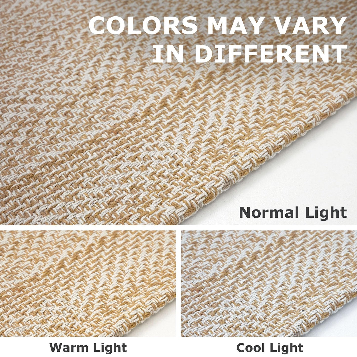 IOHOUZE Washable Area Rug 4x6 Non Slip Rubber Backed Woven Rugs for Entryway Indoor Bedroom Rugs Kitchen Rug Floor Throw Carpet for Entrance Front Door Living Room, Warm Beige/Orange/Apricot