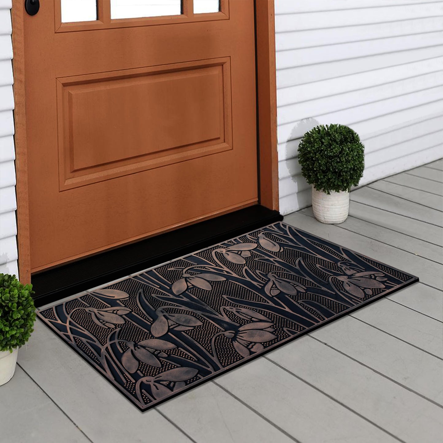 A1HC Rubber Welcome Doormat for Outdoor Indoor Entrance, Non-Slip Backing Front Door Mat for High Traffic Area Use, Fun Designed Entrymat, 18"x30" Pin Mats