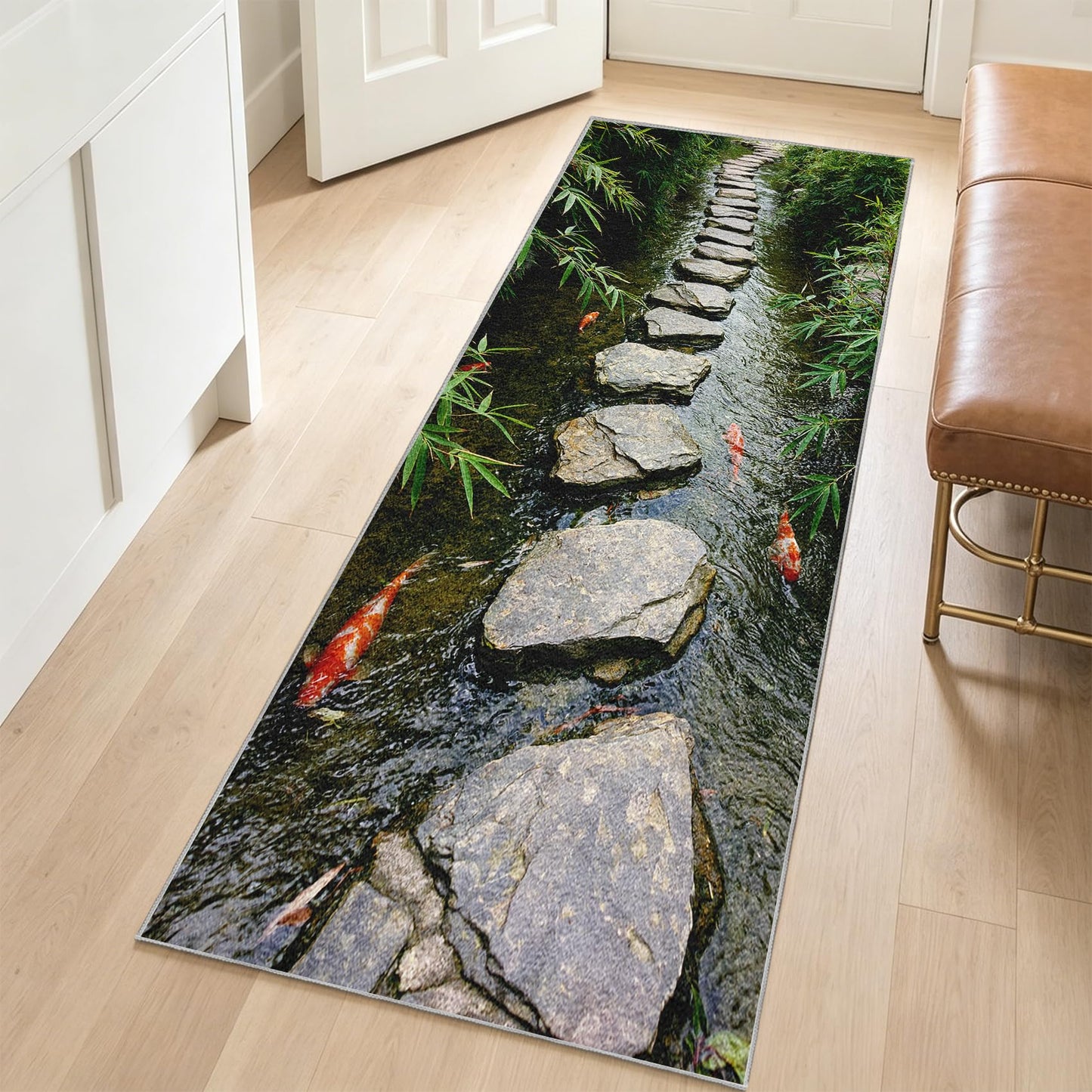 Optical Illusion Hallway Runner Stone Road 2.6x8 Runner Rug