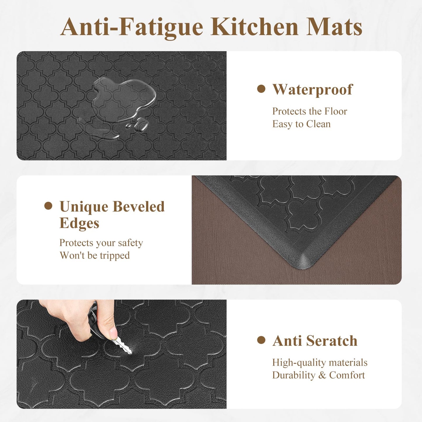 HEBE Kitchen Mat Cushioned Anti Fatigue Kitchen Floor Mat Runner 20"x60" Non Slip Kitchen Mats for Floor Waterproof Kitchen Rugs and Mats Comfort Mat for Standing Desk,Sink,Laundry