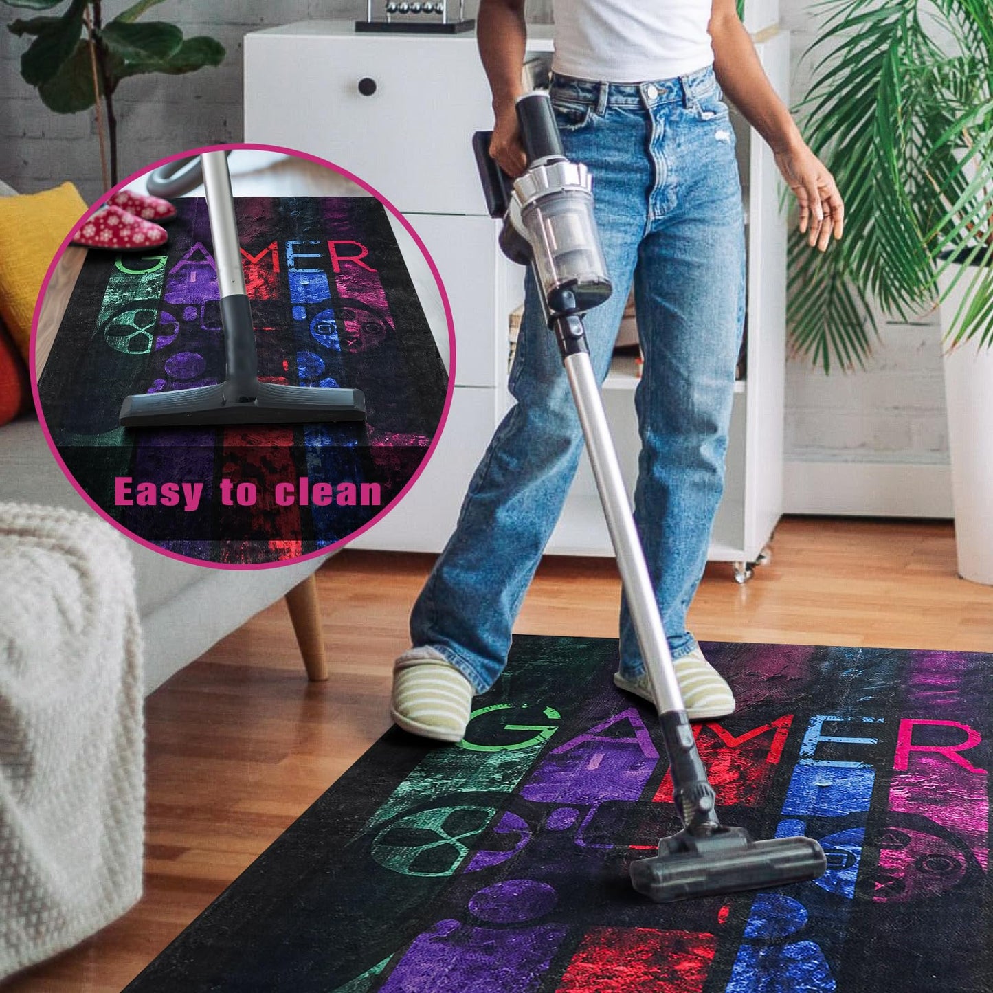 Gaming Chair Mat for Hardwood Floor 36"X 48" Heavy Duty Office Desk Chair Rug for Under Game Rolling Chairs Computer Decor Protect Mats Low Pile Non-Slip Rubber for Carpet & Tile Floor-Game