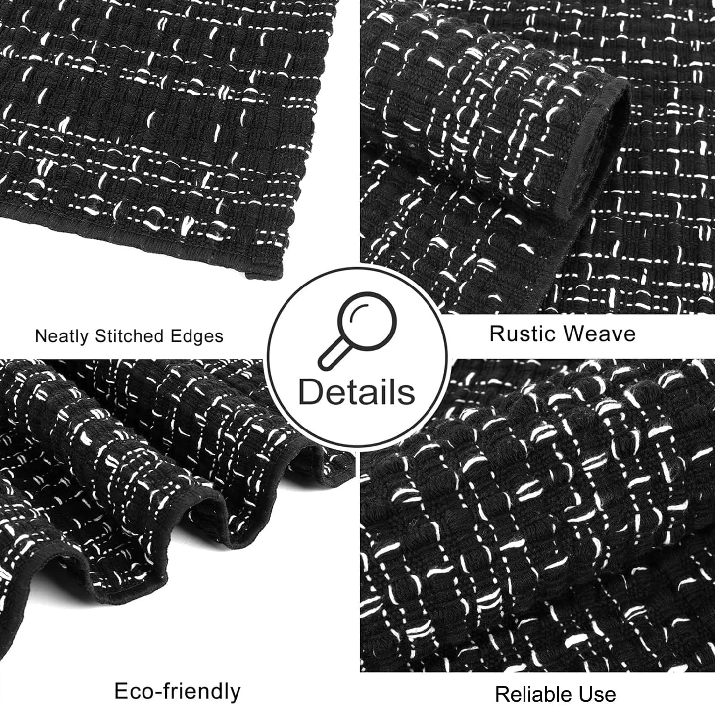 Seavish 4X6 Area Rug, Washable Kitchen Rug, Black and White Striped Outdoor Rug, Modern Cotton Woven Rugs, Farmhouse Decor Reversible Laundry Room Mat Small Accent Throw Rugs Front Porch Patio Mat
