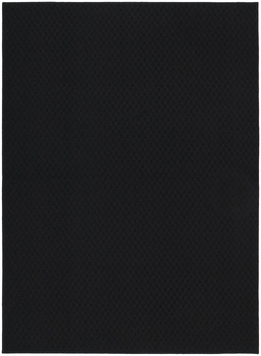 Garland Rug Town Square Black 8' x 10' Non Slip Area Rug for Living Rooms & Hallways, Stylish & Durable for High-Traffic Areas