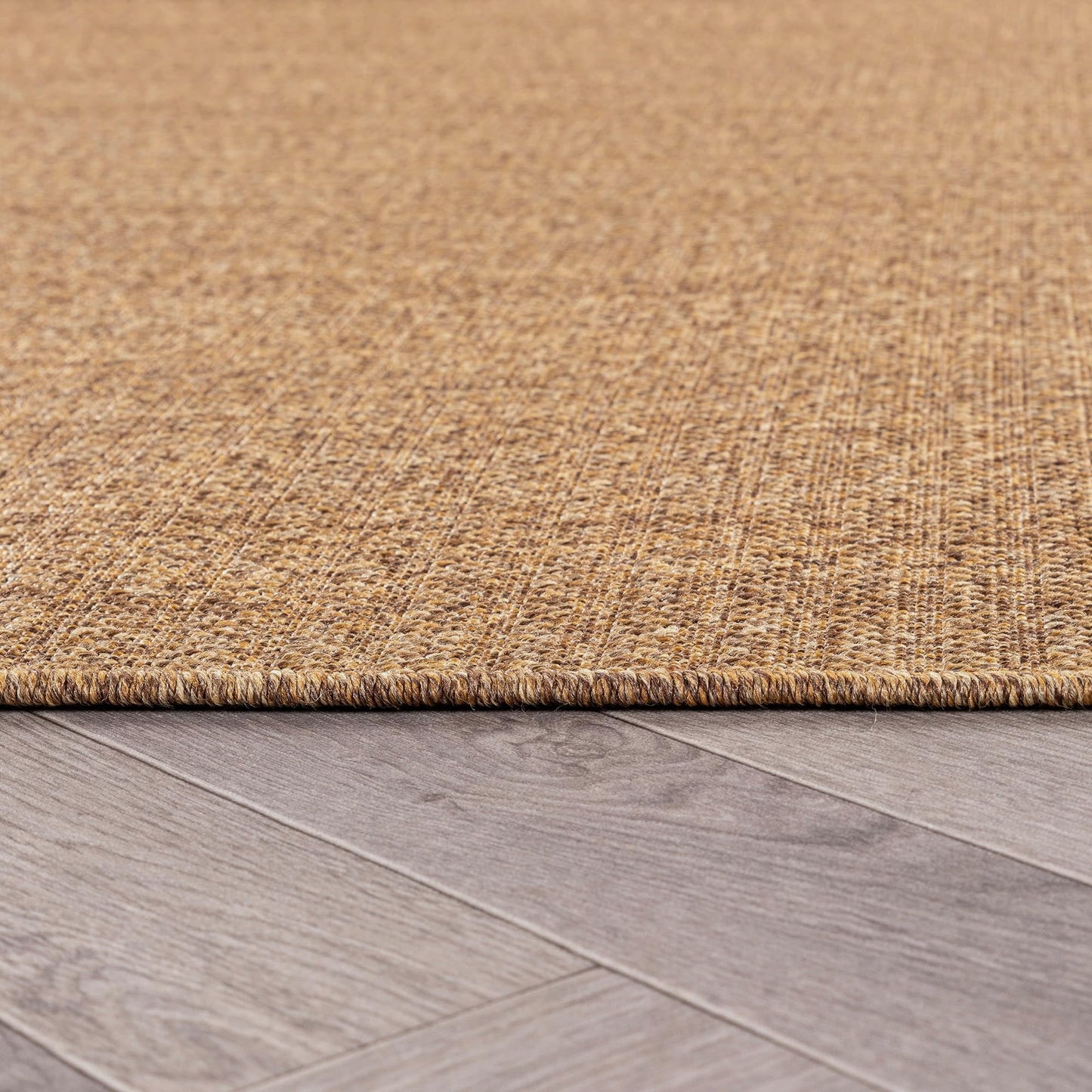 Rugshop Geometric Lines Indoor Outdoor Flat Woven Area Rug,Natural Jute-Style,Easy-Care Patio Rug for Backyard Porch Deck Balcony, 4' x 6' Natural/Jute