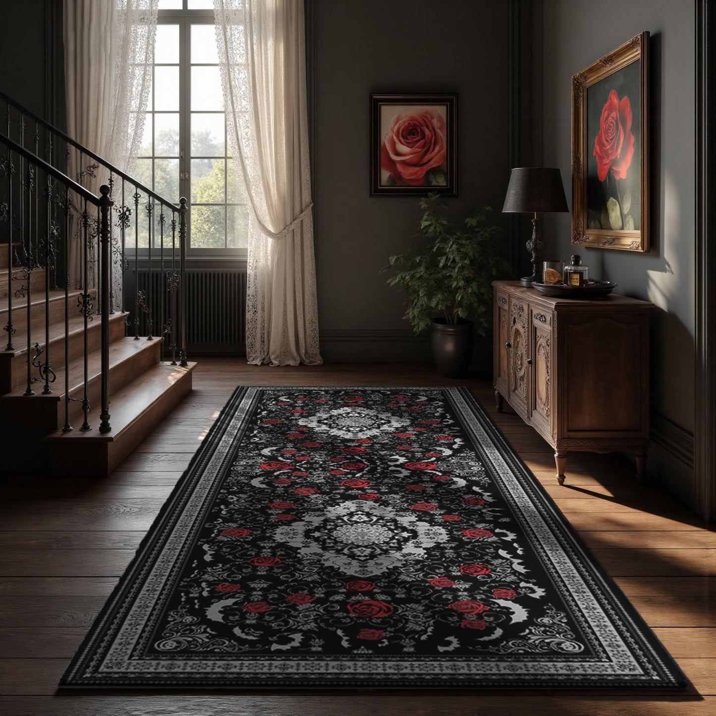 Nayoroom Dark Academia Area Rug, Soft Machine Washable 2x6 Runner Rug, Non-Slip, Non-Shedding, Durable and Easy-Care, Perfect Mat for Entrance Kitchen Hallway Larundry Bedroom.