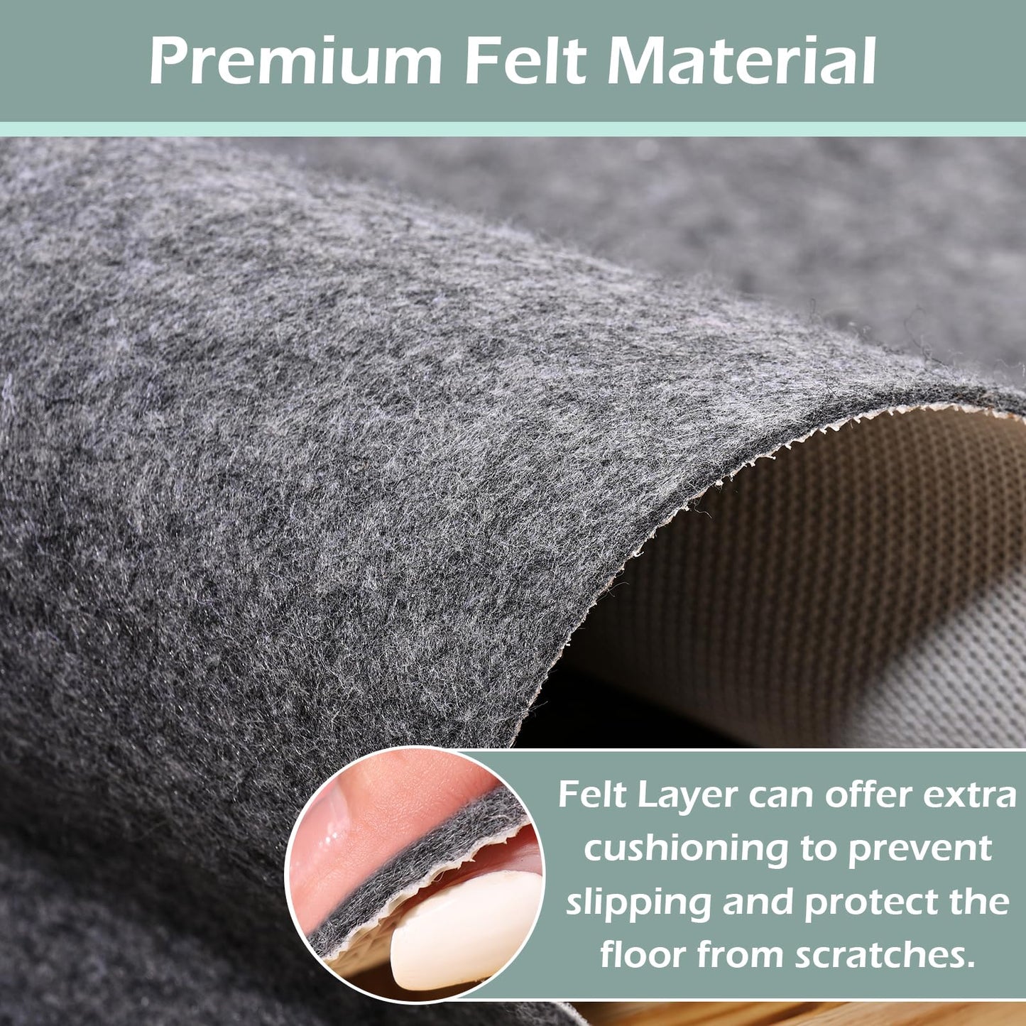 Non-Slip Rug Pads,5x7ft Waterproof Rug Pad,Carpet Pad for Hardwood,Tile,All Floors – Floor Protection,Cushioning, Anti-Slip Grip