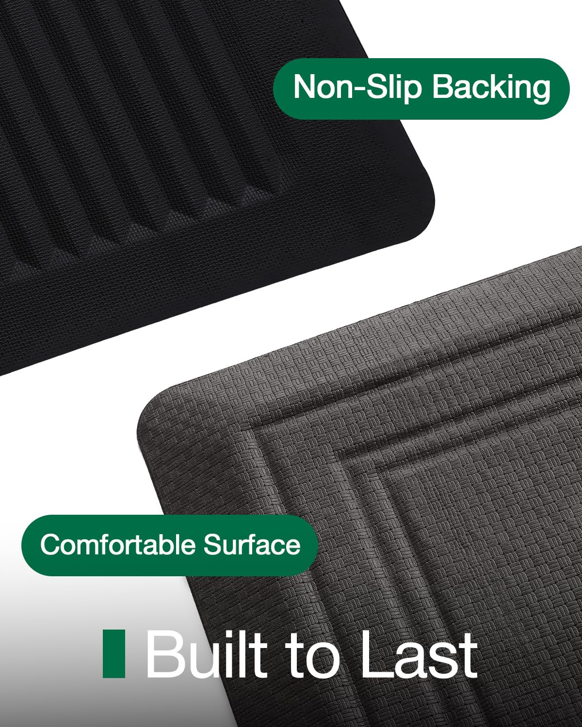 LUMI Anti Fatigue Cushioned Comfort Mats for Standing, 0.8" Extra Thick Ergonomic Mats for Desk Office, Non-Slip, Ultra Soft, Memory Foam Rugs for Home, Kitchen, Laundry, 20"x40", Grey
