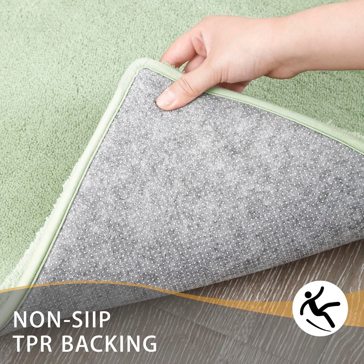MINIDEAR Bathroom Rugs Sets 2 Piece - Thick Memory Foam Bath Mat, Ultra Soft, Plush Fluffy, Non-Slip, Quick Dry, Absorbent Washable Mat for Tub, Home Decor (32x20 & 36x24 Inch, Sage Green)