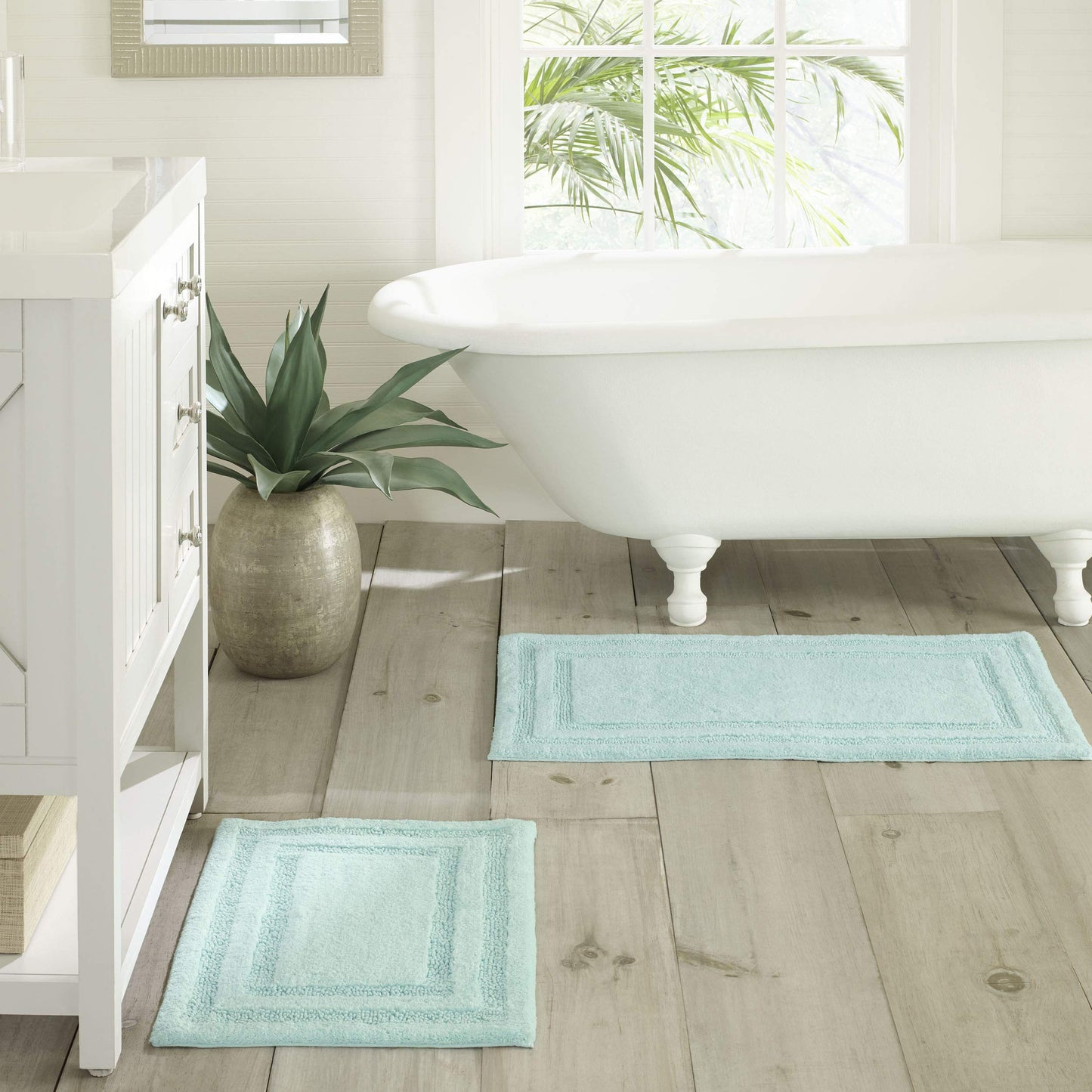 Tommy Bahama - Bathroom Rugs, Cotton Bath Mat, Highly Absorbent, Coastal Inspired Design (Isla Turquoise, 2 Piece)