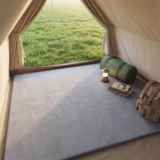 MABOZOO Waterproof Liner Tent Carpet Mat, 0.6'' High-Density Foam Camping Floor Rug with Non-Slip Bottom, Insulated Ground Mat for Tent Protection (5'*6',Gray)