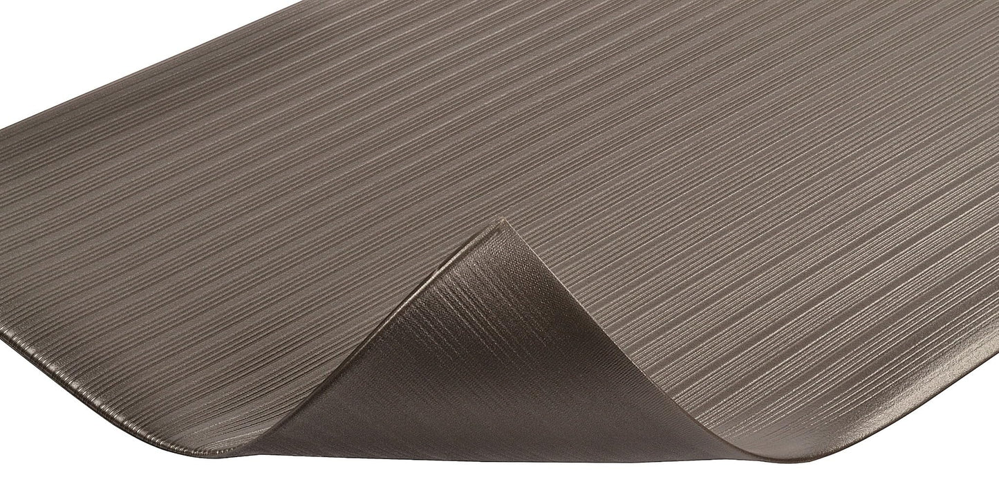 Notrax 410 Airug® 2' x 3' x 3/8" Anti Fatigue Mat, Enhanced Slip Resistance with Beveled Edges and Ribbed Surface, Ideal for Industrial and Commercial Workplaces, Grey, 410S0323BL