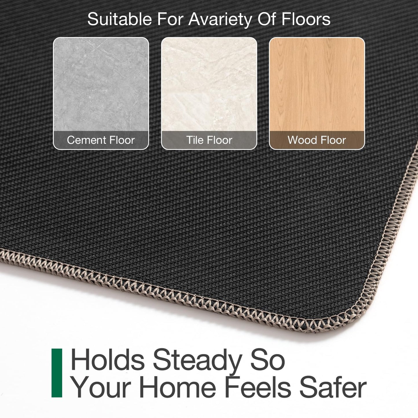 LUMI Ultra Thin Door Mat for Entryway, 24"x36" Low Profile Non Slip Rubber Backing Indoor Doormat, Easy Clean Welcome Entrance Mat for Inside House, Patio, Khaki