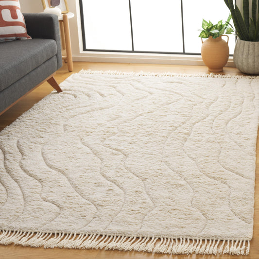 SAFAVIEH Vermont Collection Area Rug - 5' x 8', Ivory, Handmade Wool, Ideal for The Living Room, Dining Room, Bedroom (VRM203A-5)
