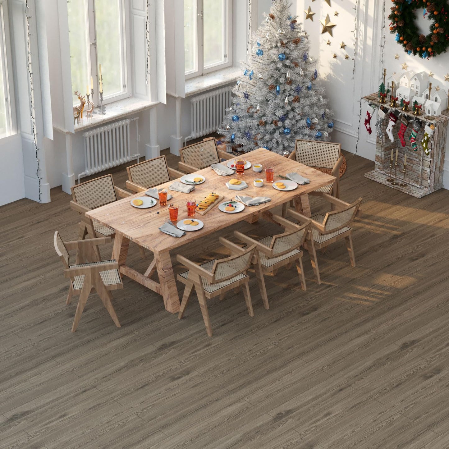 Oxdigi Peel and Stick Vinyl Flooring Roll 23"x 118"/19 Sq.Ft, Thicken Self Adhesive Vinyl Floor Tiles Wood Plank Flooring Waterproof Wear-Resistant for Any Room, Easy DIY Floor Coverings, Brown