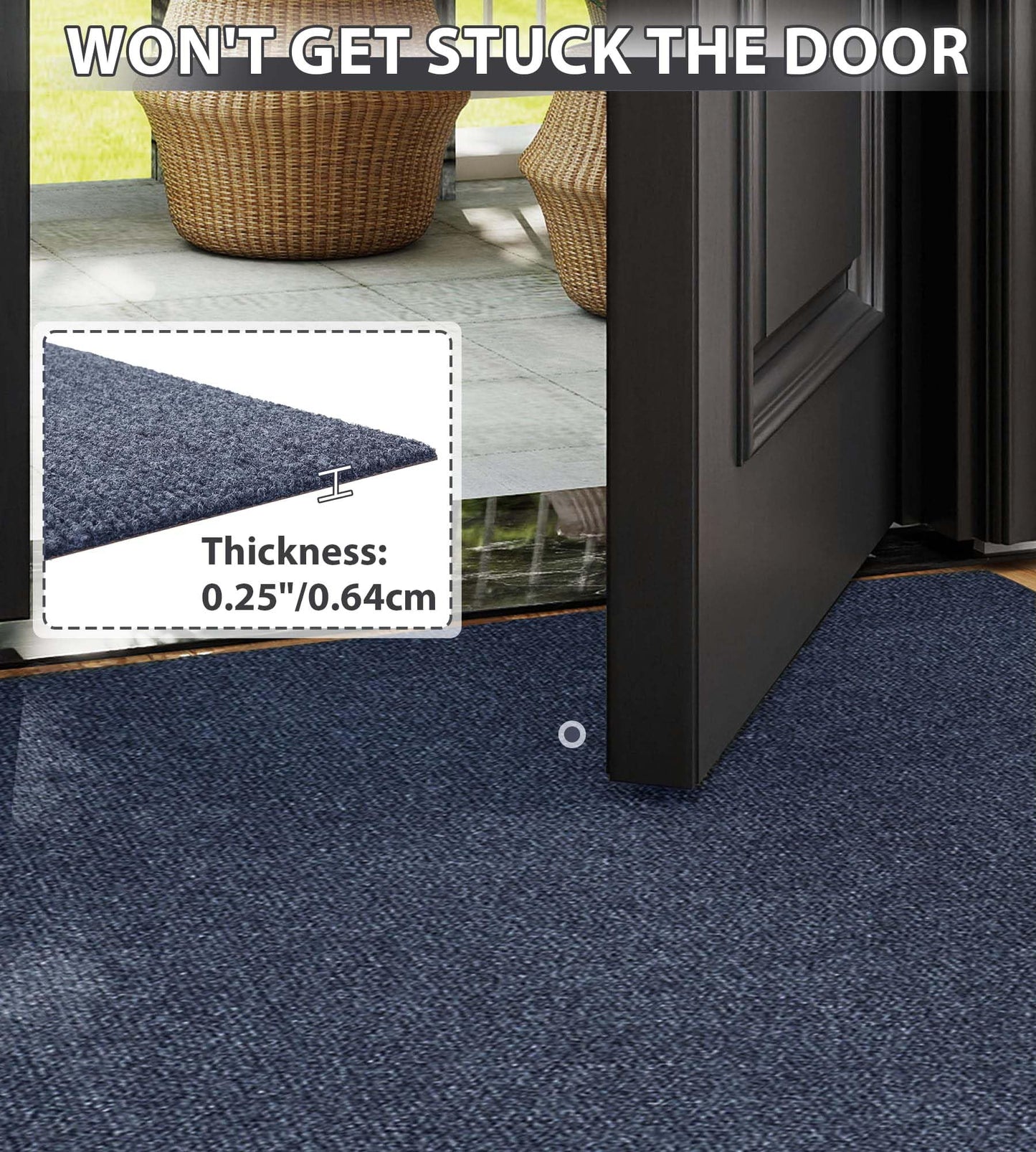 jxgzyy Runner Rugs for Hallway 2'11 x 9'10'', Non Slip Carpet Runner, Heavy Duty Outdoor Long Floor Mat for Entrance, Garage, Mudroom, Gray
