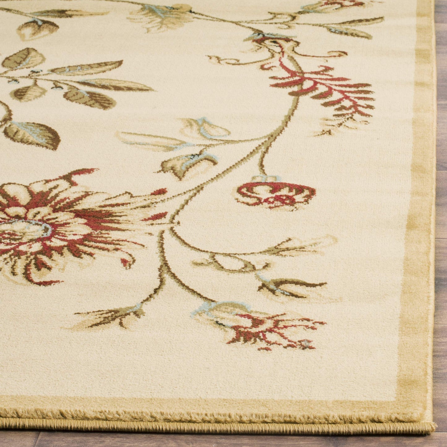 SAFAVIEH Lyndhurst Collection Accent Rug - 4' x 6', Red & Multi, Traditional Floral Design, Non-Shedding & Easy Care, Ideal for High Traffic Areas in Entryway, Living Room, Bedroom (LNH552-4091)