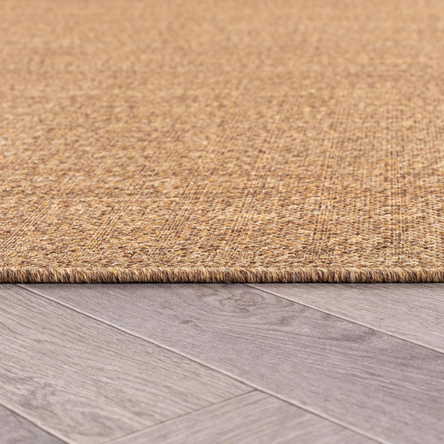 Rugshop Diamond Grid Indoor/Outdoor Flat Woven Area Rug, Natural Jute-Style, Easy-Care Patio Rug for Backyard Porch Deck Balcony, 4' x 6' Natural/Jute