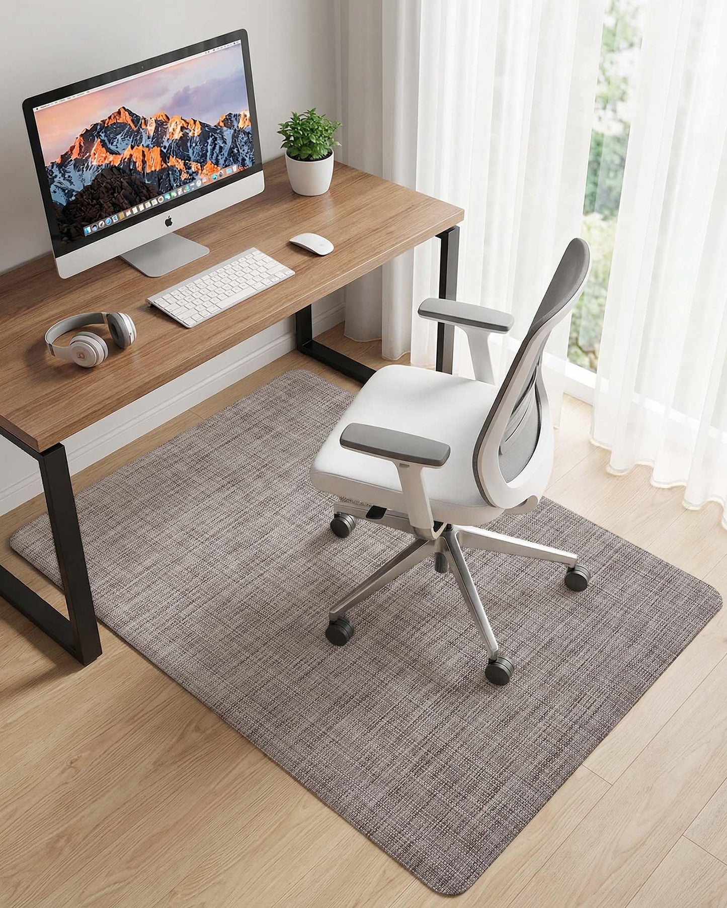 Carvapet Office Chair Mat for Hardwood Floor, 36x48 Inch Heavy Duty Floor Protector, Non Slip Desk Chair Mat for Rolling Computer Gaming Chairs, Easy to Clean Light Brown