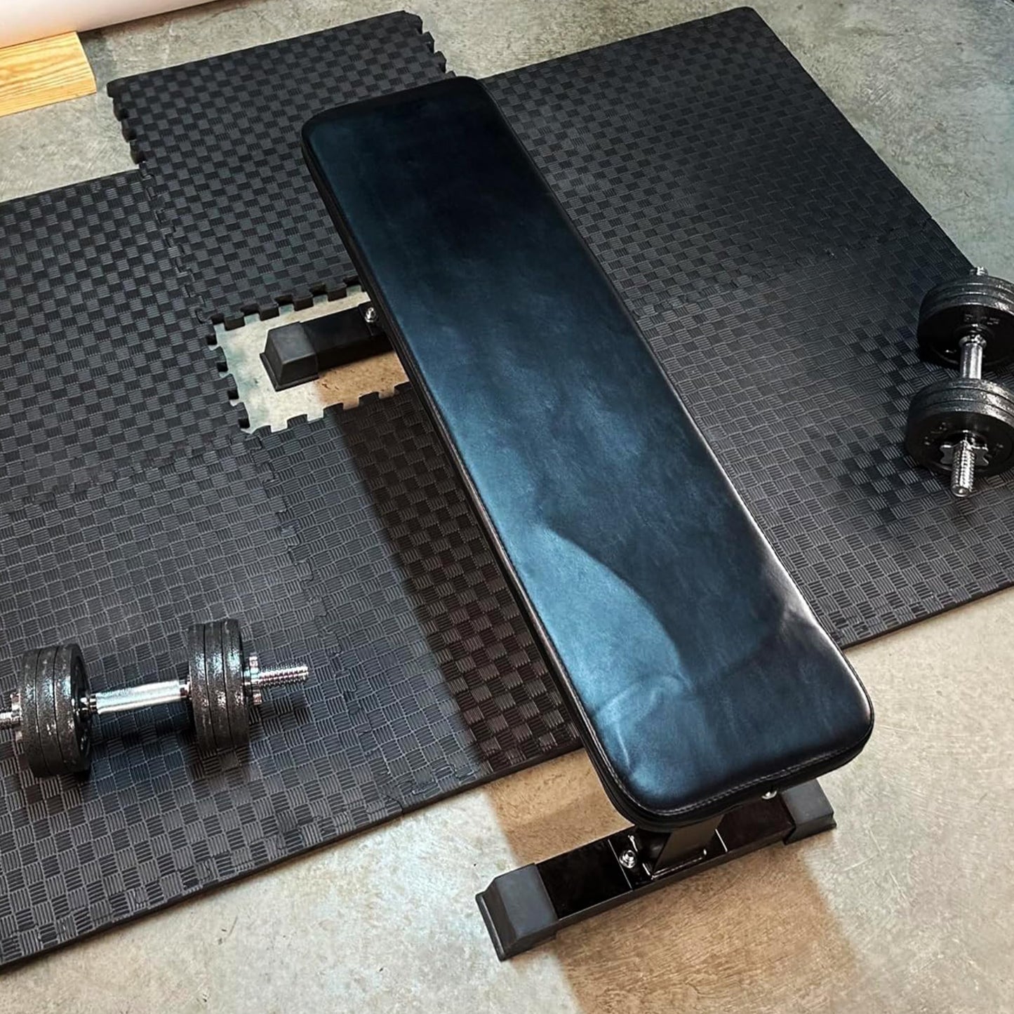 Elevon Puzzle Exercise Gym Flooring Mat, 1/2" Thick EVA Interlocking Foam Tiles Workout Mat for Home Gym, Fitness Equipment, MMA, Gymnastics, 36 Tiles Shock-Absorbing Exercise Mat, Black (144 Sq Ft)