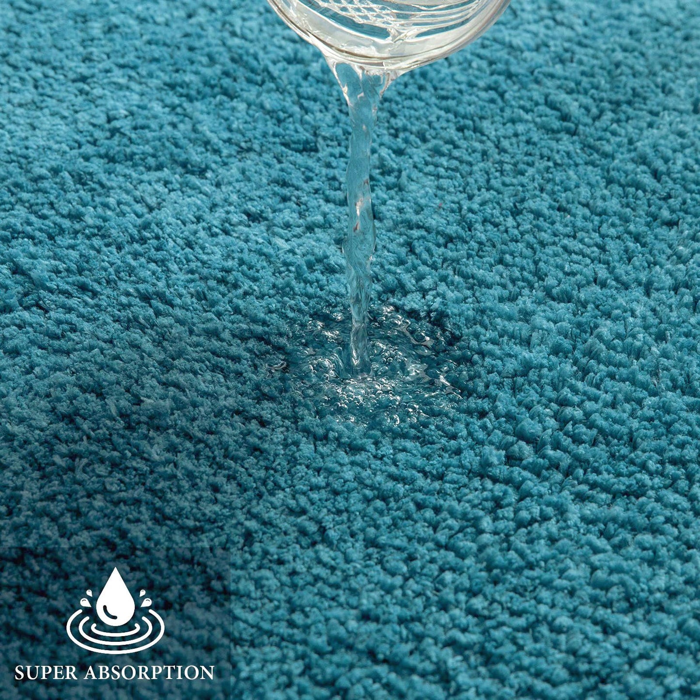 MIULEE Teal Bathroom Rugs, Soft Small Absorbent Microfiber Bath Rugs Non Slip Quick Dry Fluffy Bath Mats for Bathroom Floor Tub Showers, Machine Washable, 16x24 Inch