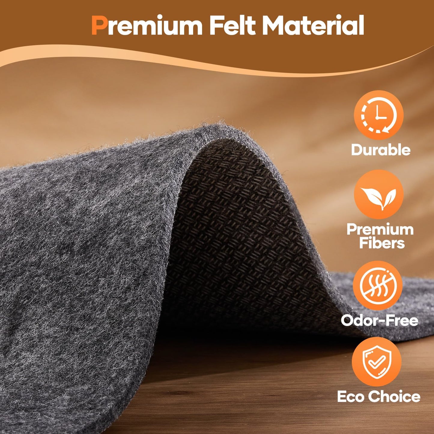 Veken Non Slip Cushioned Rug Pad Gripper 9 x 12 Ft, Felt and Silicone Backing, 1/4 inch Thick Carpet Liner for Hardwood Floors and Finishes, Under Area Rugs Anti Skid Mat, Keep Rugs Safe and in Place