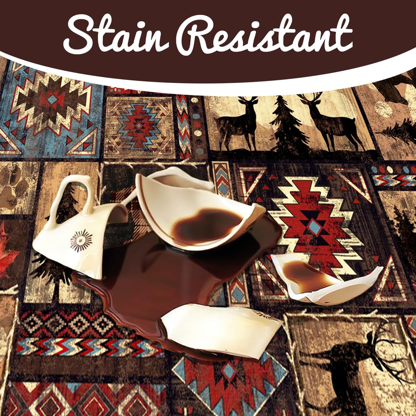 3x5 Entryway Rug Brown Summer Decor Carpet Rustic Cabin Wildlife Living Room Rugs Washable Bedroom Area Rug Mat Non Slip Farmhouse Rug Floor Mat Mardi Gras Area Rugs for Indoor Outdoor