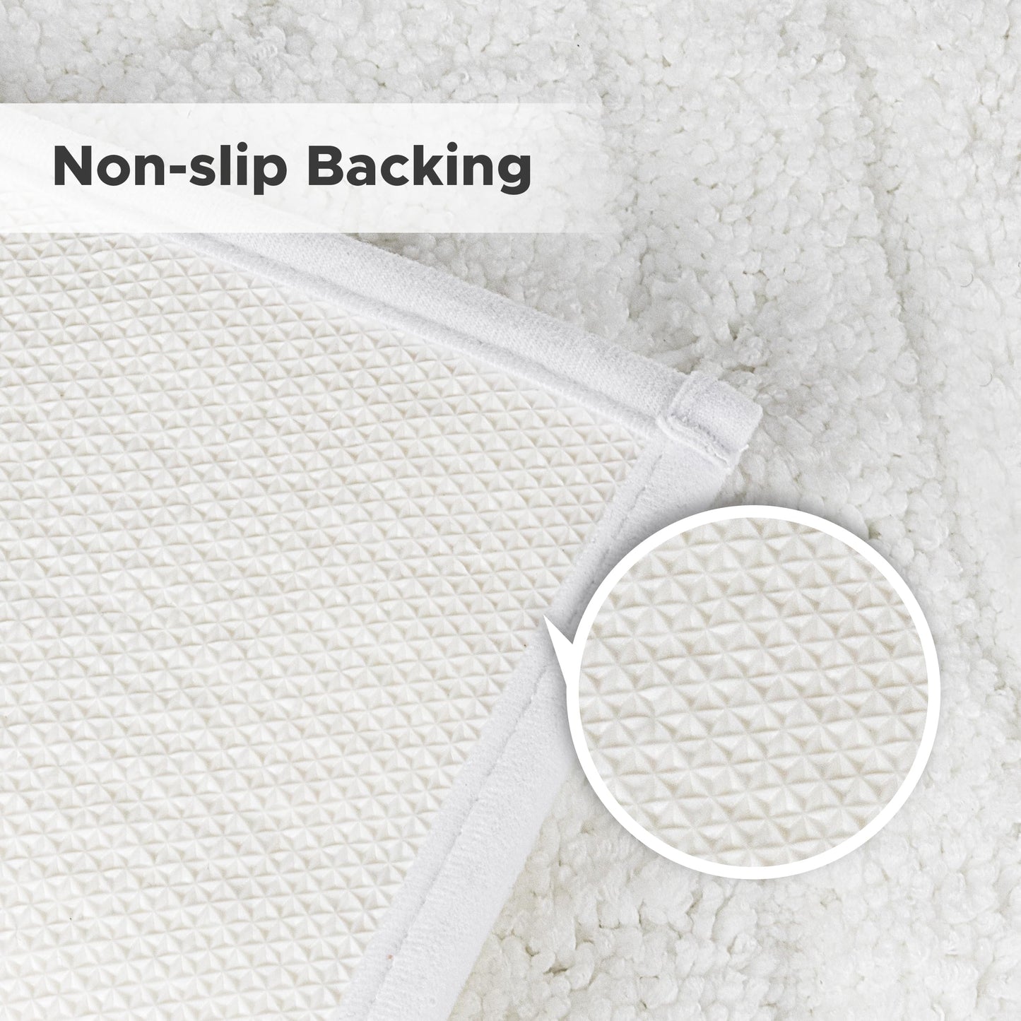 Sunlit 20"x30" Boho Decorative Textured Bathroom Rug Mat, Mid Century Modern Non-Slip Absorbent Soft Bath Mat, Organic Modern Floor Mat Dry Fast Machine Washable, White