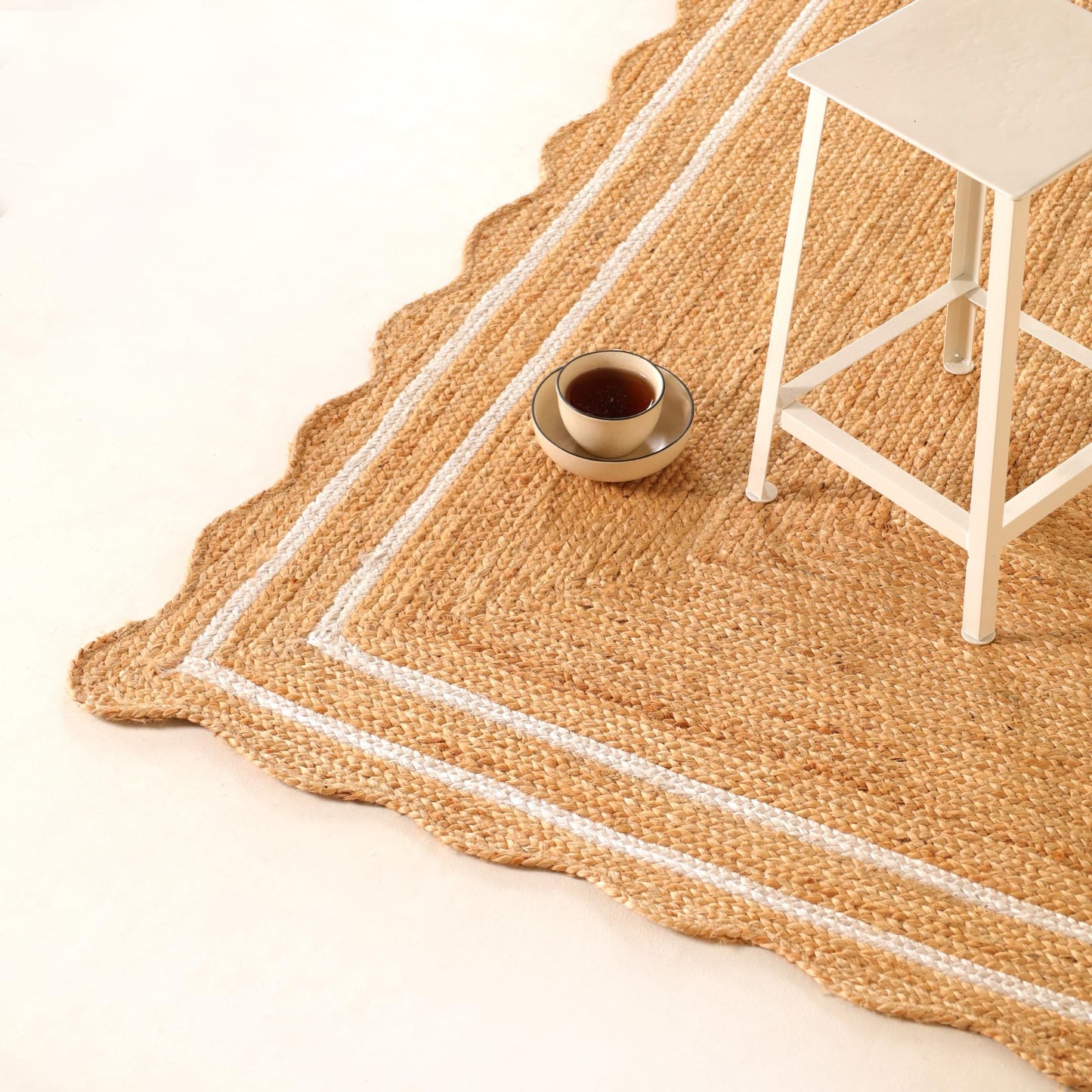 VEVARA HOMES Natural Wave Jute Area Rug – Extra Large Handwoven Braided Rug for Living Room & Dining Room, 8x10 Feet