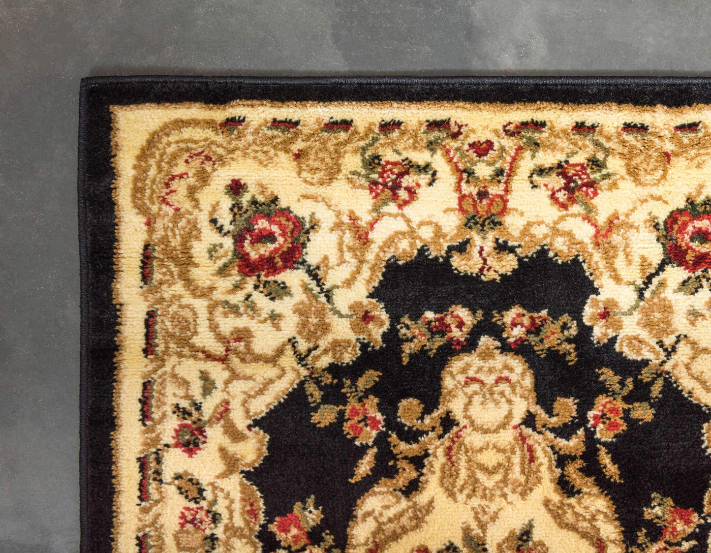 Unique Loom Versailles Collection Traditional Classic Medallion Motif Area Rug (6' 0 x 6' 0 Square, Black/ Ivory)