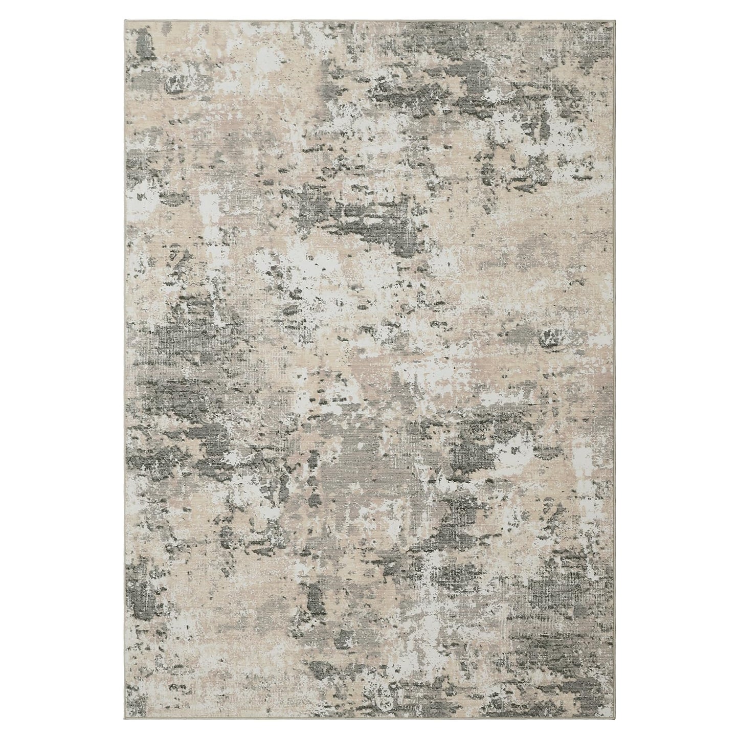 ROYHOME Modern Abstract Area Rug 9x12 Non Slip Non Shedding Rug Low Pile Stain Resistant for Bedroom Living Room,Grey Yellow