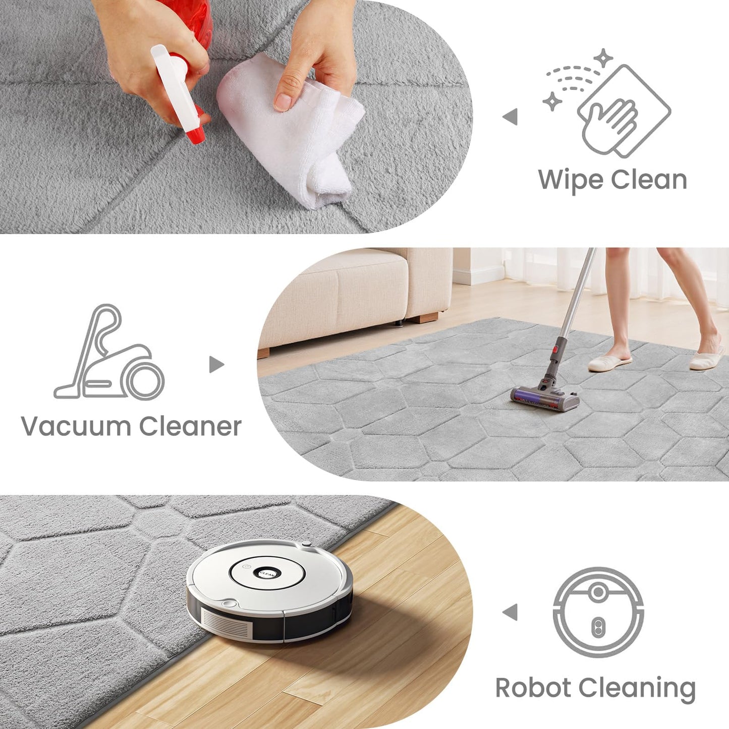 Sour Lemon 4x6 Area Rugs for Living Room, Soft Large Area Rug Fluffy Grey Rugs for Bedroom，Machine Washable Area Rug Non Slip Carpet Rug for Living Room Playroom Kids Room Home Decor