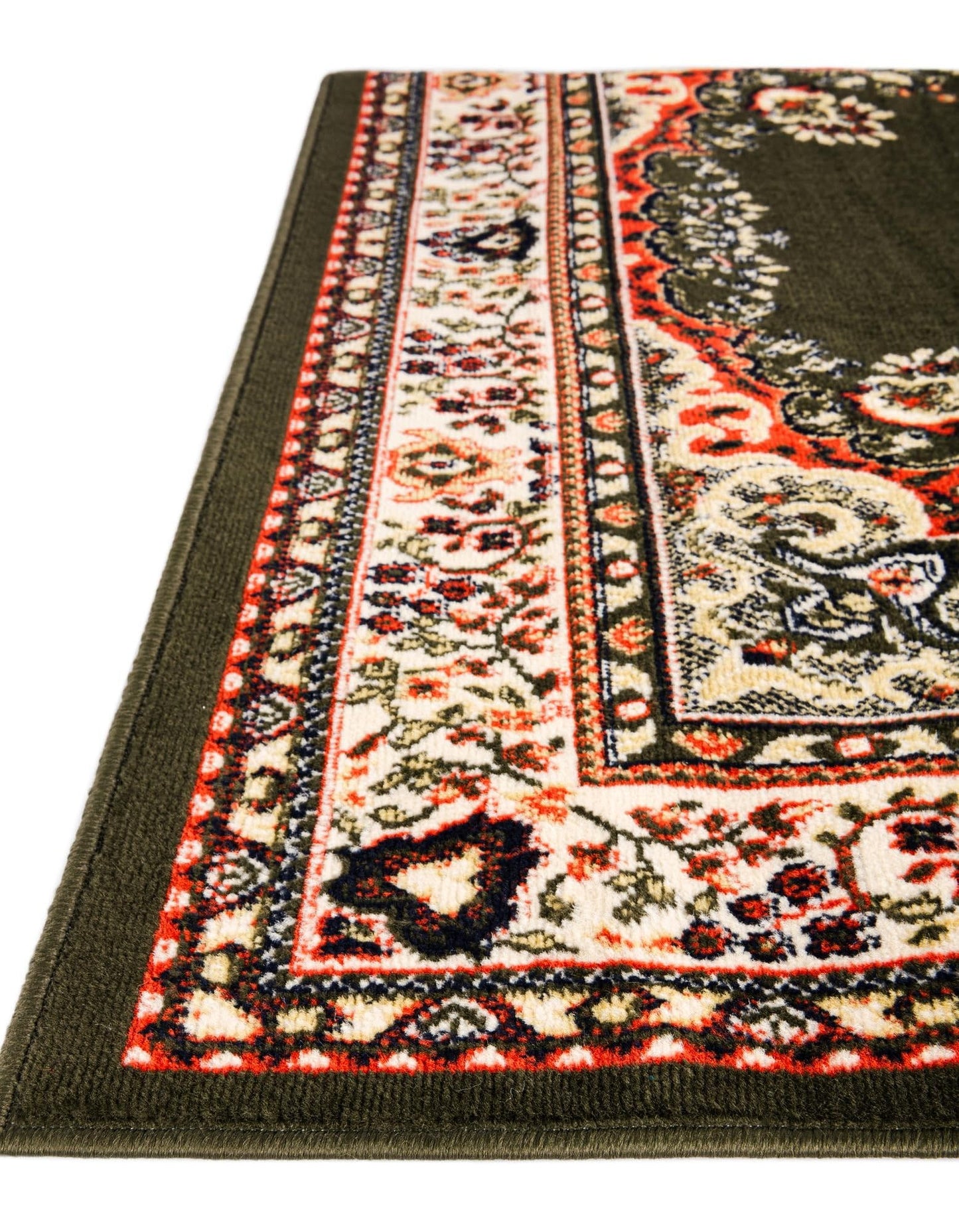Unique Loom Reza Collection Traditional Persian Style Area Rug, 4 x 6 ft, Olive/Ivory