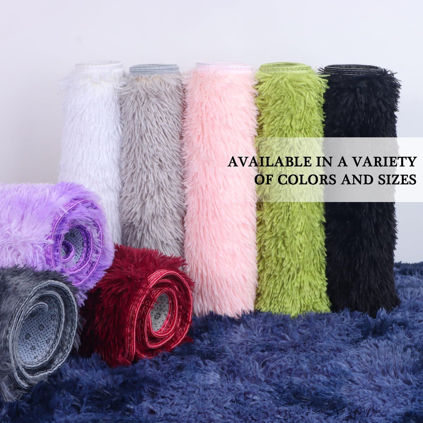 duduta Navy Blue Soft Fluffy Rug 4x6 ft, Tie-Dyed Shag Fuzzy Plush Rectangle Carpet for Bedroom Nursery Living Room Home Decor