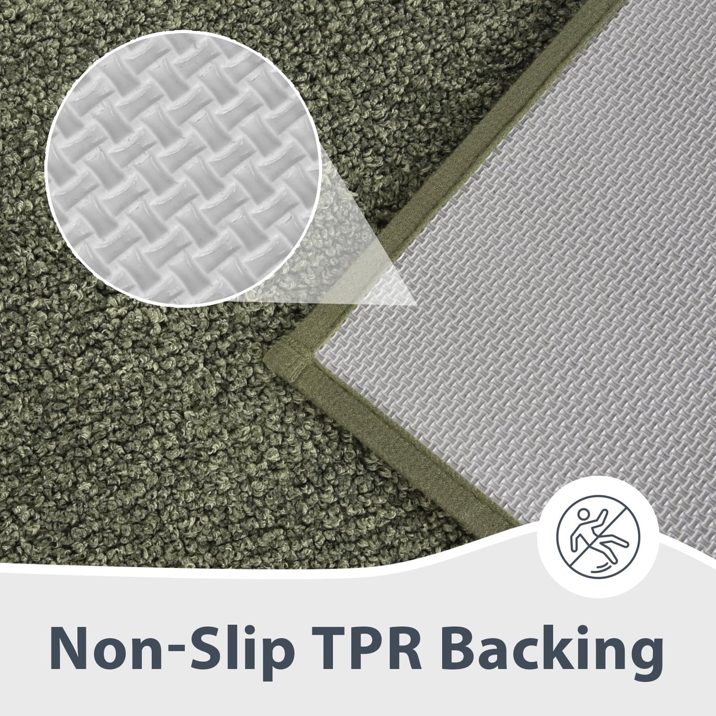 anllugs Bathroom Rugs 20" x 30", Non-Slip Extra Soft Absorbent Bath Rugs, Machine Washable Quick Dry Bath Mats for Bathroom Floor, Shower, Bathtub and Sink, Olive Green & Green