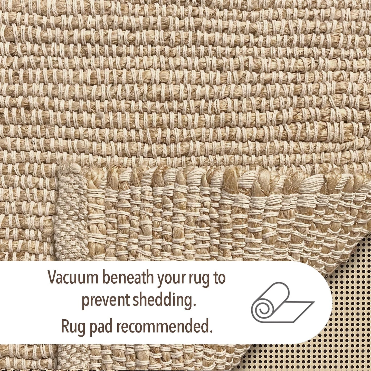 Chardin home 2x3 Jute Cotton Hand Woven Doormat Rug, Natural Jute Braided Entryway Mat | Rustic Boho Farmhouse Reversible Accent Rug for Front Door, Kitchen, Bedroom, or Bathroom | Natural Fiber Rug