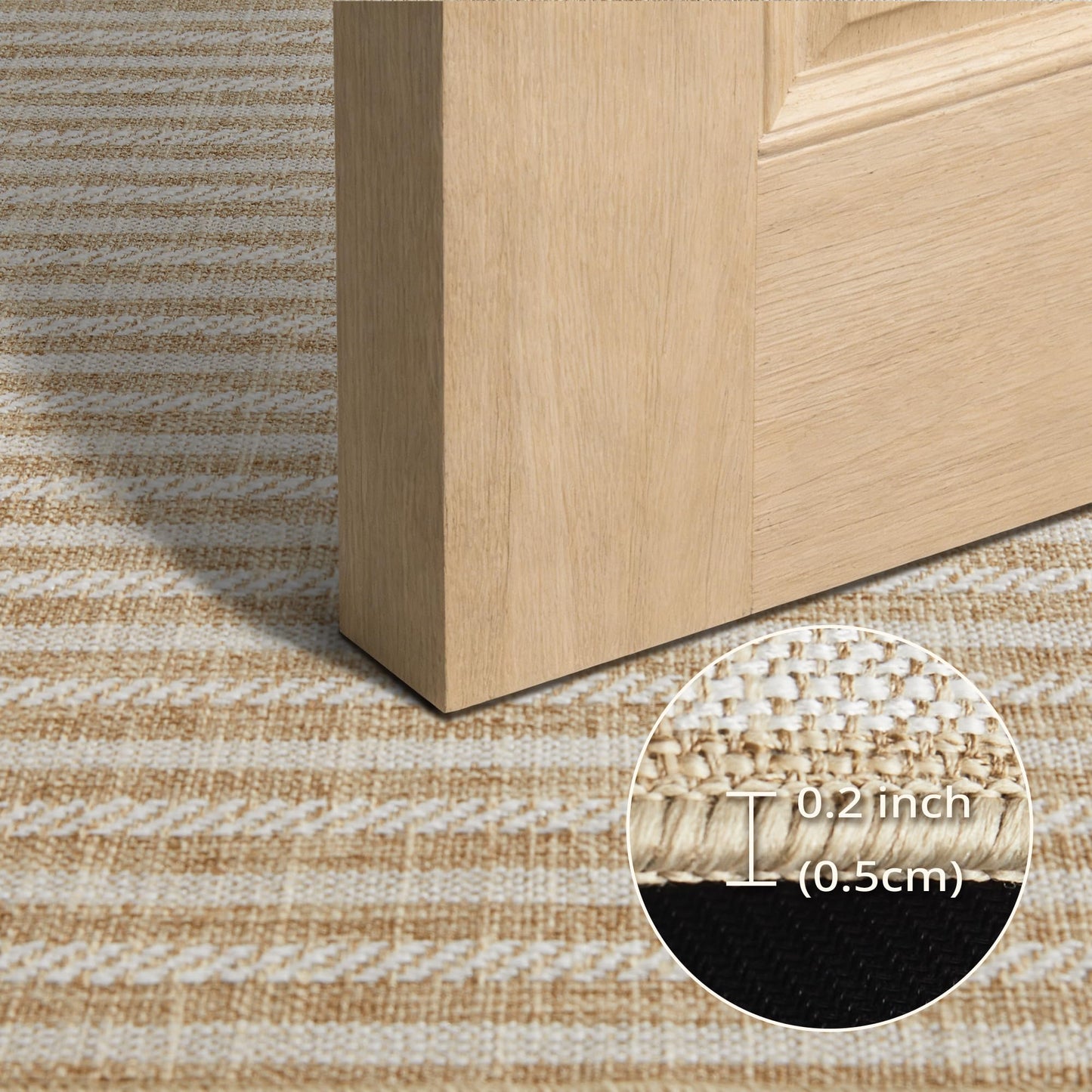 MatEssenz Pet-Friendly Indoor Door Mat - Premium Woven Muddy Paws Dog Mat, Machine Washable Entryway Rug with Durable Rubber Backing, Low Profile Inside Doormat for Dogs, Cats, 17"x29.5", Khaki