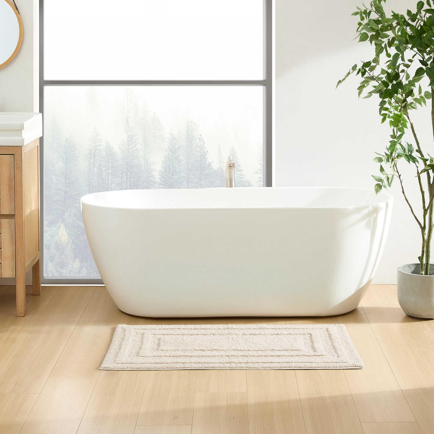 Eddie Bauer - Bathroom Rug, 100% Soft Plush Tufted Cotton Bath Rug, Highly Absorbent, Quick-Dry, and Skid-Resistant Backing (Logan Beige, 24" x 40")