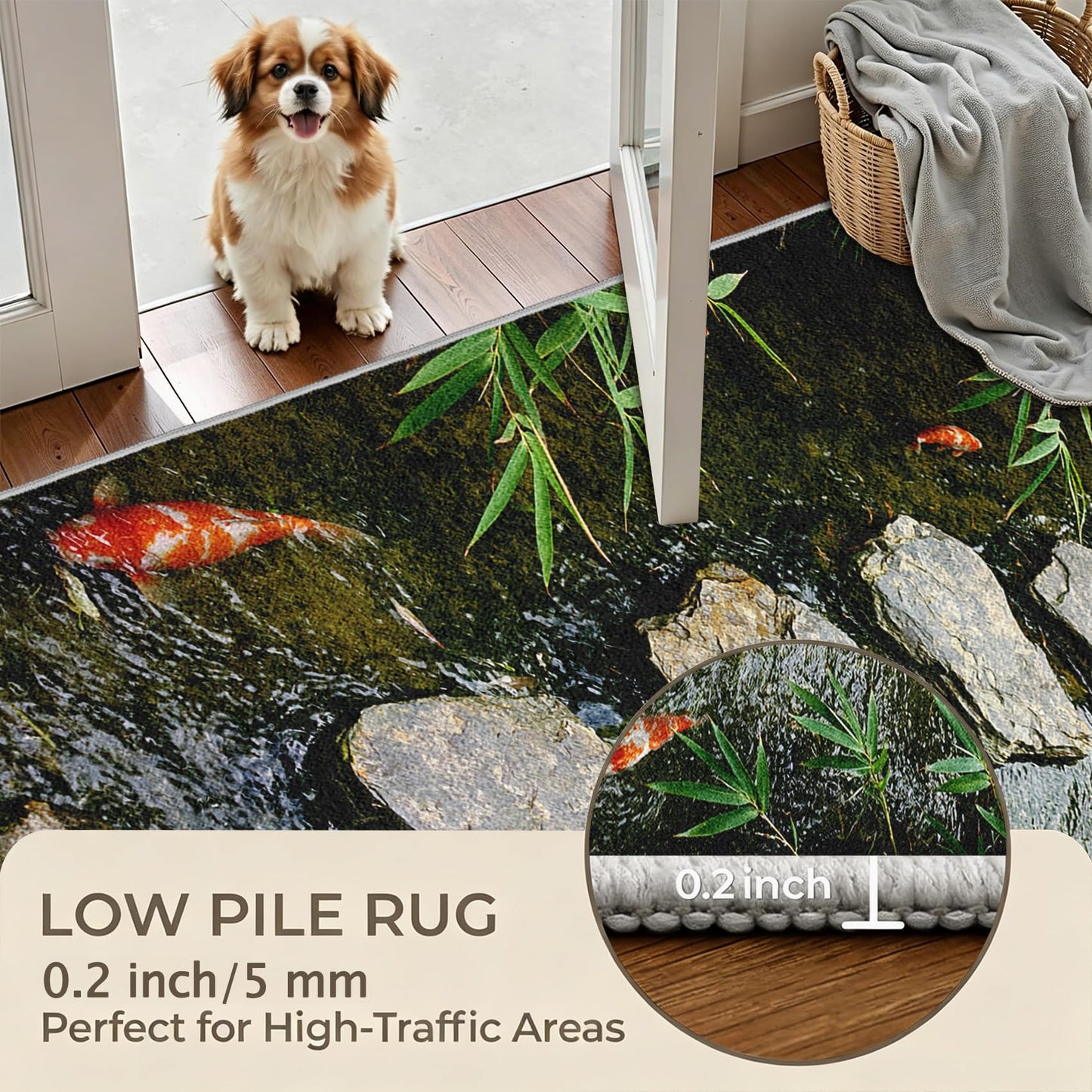Optical Illusion Hallway Runner Stone Road 2.6x8 Runner Rug