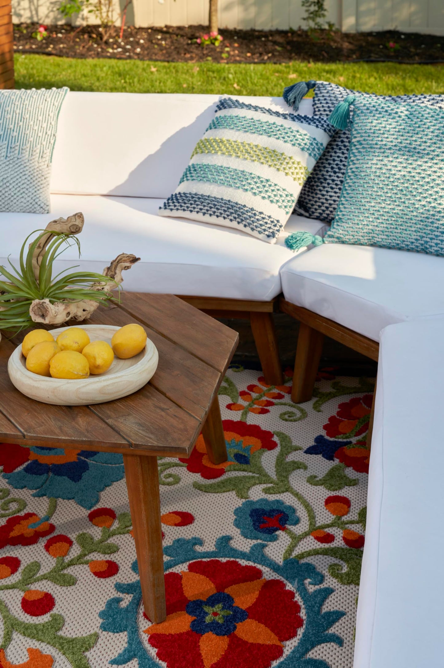 Nourison Home Aloha Multicolor 9'6" x 13' Area Rug - Easy Clean, Non Shedding, Bed Room, Living Room, Dining Room, Kitchen (10' x 13')