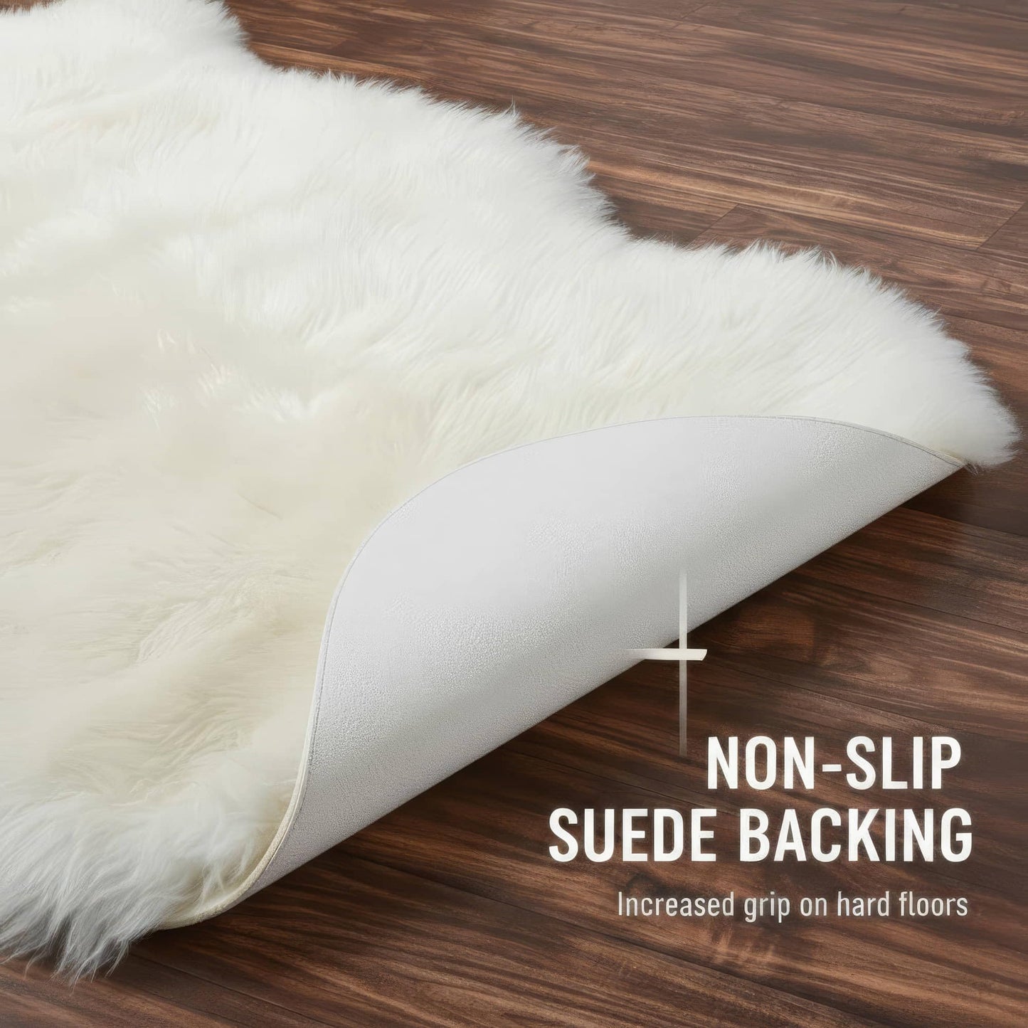 Premium Genuine Fur Sheepskin Rug - Real N.Z. 100% Sheepskin Natural Luxury Fluffy Lambskin Fur Area Rug - Seat Cover for Sofa Chair and Bedroom - 2' W x 3'L - Natural Creamy White Wool