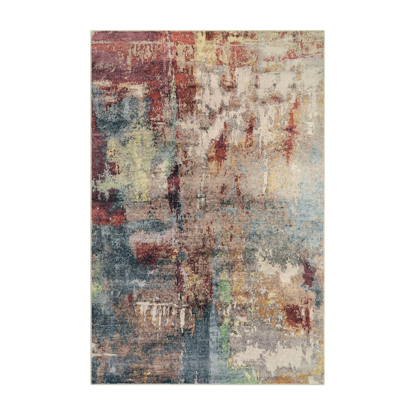 Lahome Modern Abstract Area Rug - 4x6 Washable Rugs for Living Room Bedroom Dining Room, Contemporary Indoor Floor Carpet for Kitchen Laundry Room Entryway Home Office