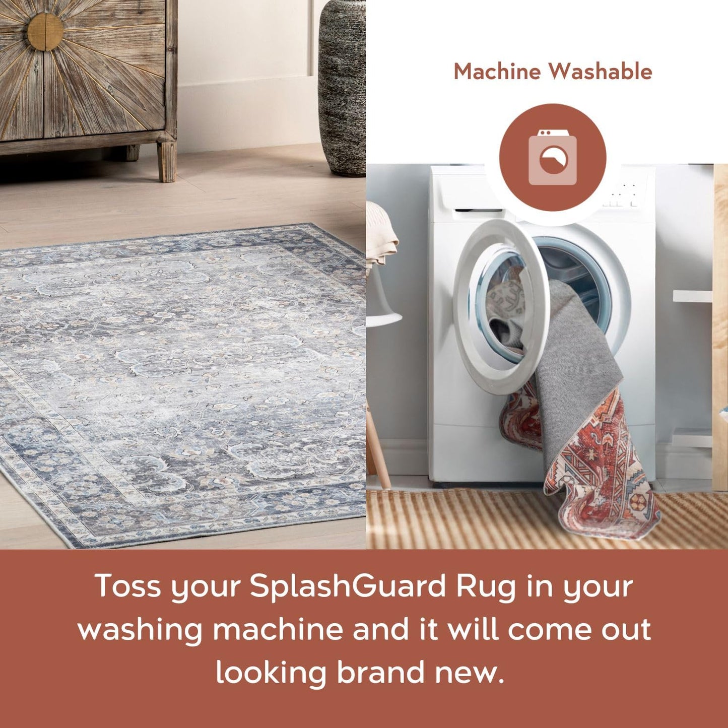 Nuloom Splashguard Grier Light Grey/Ivory, 6' x 9', Geometric, Soft and Cozy, High Traffic, Stain Resistant, Easy Clean, Durable, Machine Washable Area Rug for Bedroom, Living Room, Dining, Foyer