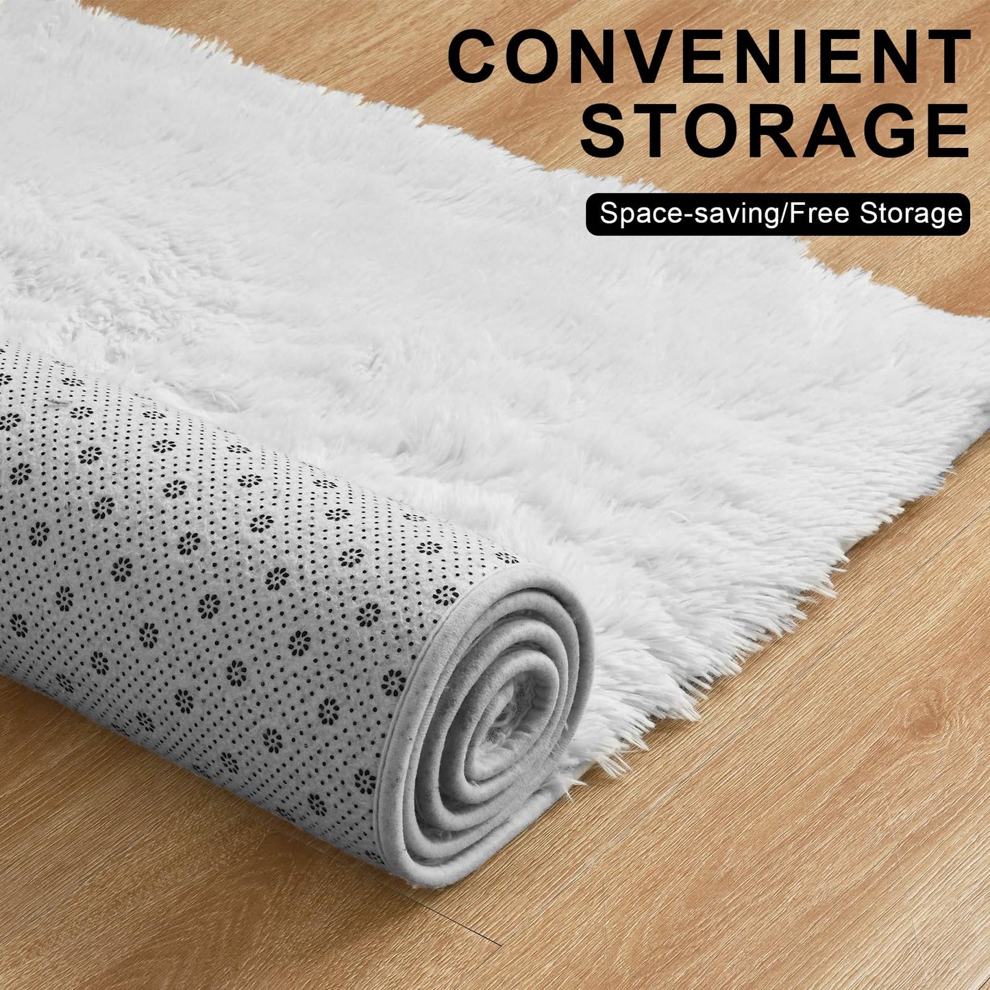 Merelax Soft Modern Indoor Large Shaggy Rug for Livingroom Bedroom Dorm Kids Room Home Decorative, Non-Slip Plush Fluffy Furry Fur Area Rugs Comfy Nursery Accent Floor Carpet 8x10 Feet, Ivory